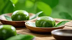 【AI数字艺术】中国传统美食青团 艾糍粑插画下载