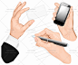 119号手绘拿手机电脑手表滑动APP手势造型动作矢量网页设计素材-淘宝网