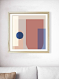 Printable Pastel Mid Century Modern Print | Millennial Pink Print | Abstract Geometric Art | Blue Red Yellow | Abstract Art | Blush Pink  PLEASE NOTE:  This listing is an INSTANT DIGITAL DOWNLOAD SET OF THESE TWO PRINTS. No physical artwork will be sent. 