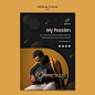 Guitar player flyer design Free Psd