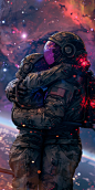 fetelinot4274_A_bunch_of_astronaut_couples_hugging_standing_on__05c536c8-bff1-4e67-a070-08d5d09f1139