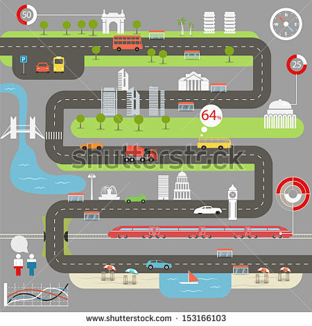 Abstract city map wi...