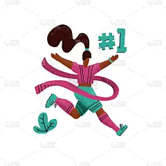 女人,幸福,举起手,分离着色,可爱的,身体活动,人,获胜,跑,结束