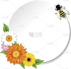 蜂蜜背景，蜜蜂和旗帜