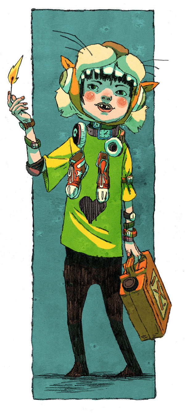 蓝白黑呀从fristnight转采于2020-08-27 14:33:53日本 恶童人物插画蓝