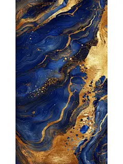 MJ壁纸背景｜极简奢华蓝色和金色大理石背景 - 小红书