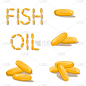 The vector set of omega-3 capsules. The quote of c
