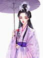 十二花神系列插画 |【七月·玉簪花】_杨小洋__插画师作品_涂鸦王国gracg.com