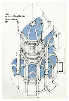 国外大师建筑手绘 素描 速写 绘画 (667)