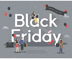 韩国包包购物袋逛街男女气球消防车黑色星期五秋季手绘插图插画AI-淘宝网