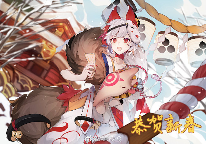 阴阳师手游  过年画一只白藏主（PS:...