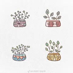 南子原创简笔画
五彩斑斓小盆栽

#插画艺术##手账素材# ​​​​