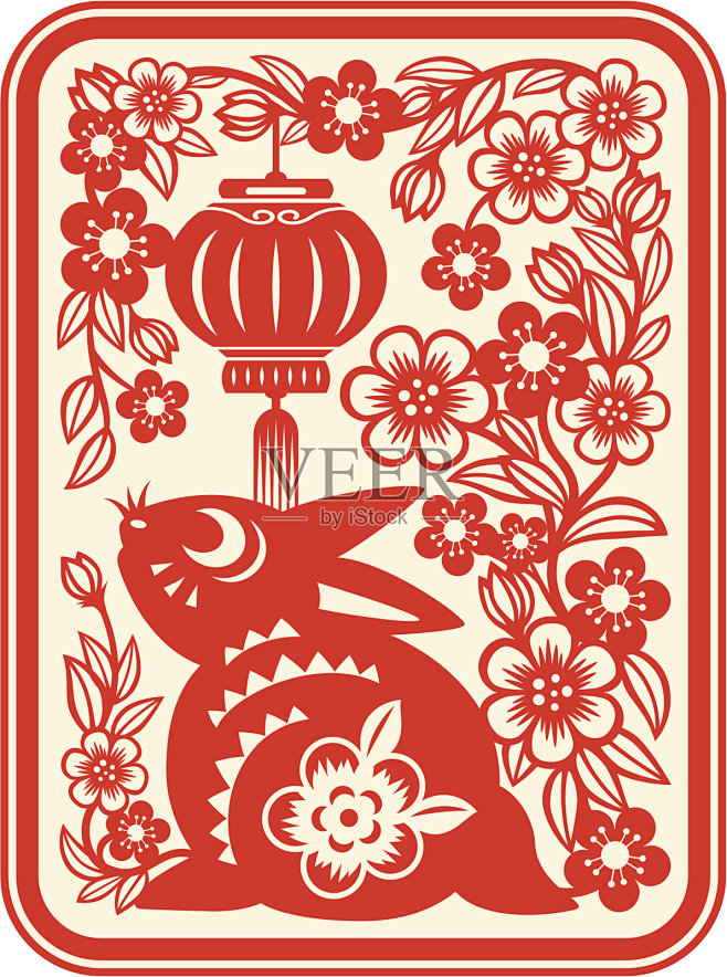 十二生肖兔年(2011年)插画图片素材