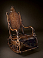 Antique Furniture •~• carved wooden rocking chair