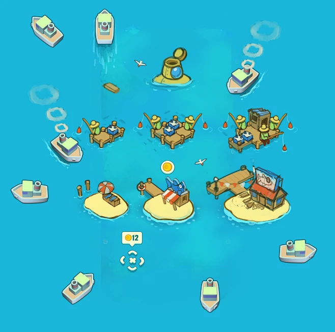 Mobile game 2d fish sea casual game colorful cute 