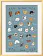 ABC Dog Poster 13X19 Dog breeds alphabet by neikoart on Etsy  For E's room