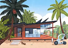 别有一番风味的装饰插图 - 优优教程网 - 自学就上优优网 - UiiiUiii.com : 插画师 Fago Studio 与汽车及艺术展览品牌合作，创作了这些唯美且有创造力的插画作品，探讨了城市交通以及城市和大自然共生等问题。