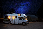 Rv, 露营车, 夜晚, 野营, 冒险, 户外的, 营地, 旅行, 大篷车