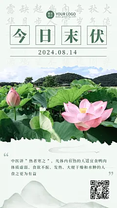 末伏节点养生科普排版手机海报