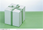 礼物饰品-绿色丝带系着的盒子