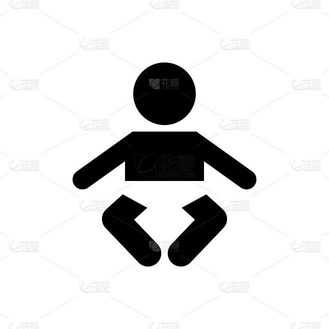 婴儿图标，新生儿图标矢量插图