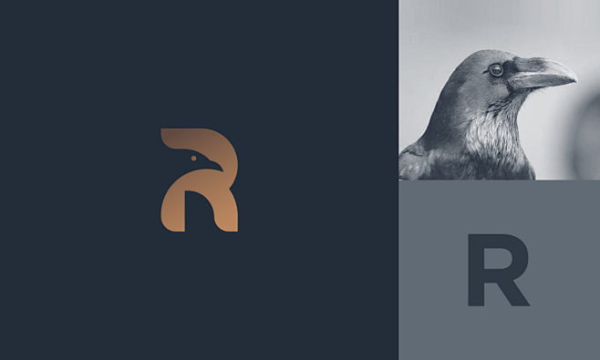 R字母鹰LOGO设计-字体传奇网-中国首...