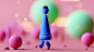 Shape Characters : I created simple shapes in 3D and added some simple 2D draw on them. I wanted to give some personalities to these shapes using very simple lines. I tried to use less shapes and lines as possible to give them some personalitie. Although 