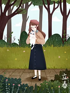 立春插画设计背景模板素材