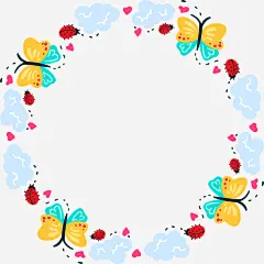 紫色美丽蝴蝶花圈_新图网 https://ixintu.com 花圈 春季 春天 春日 自然 鲜花 边框纹理 花朵