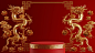 gold dragon china chinese podium 3D Render blender