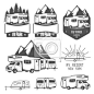 RV, caravan park badges and design elements #野营#