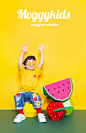 MOGGYKIDS全新推出#拥抱夏威夷主题#灵感来源，设计师利用彩色对比与缤纷水果元素相结合，组成一套视觉冲击力却不失童真的时尚主题！！