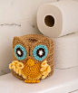 Bufita crosetata -suport de hartie igienica. Retro Owl Toilet Roll Cover~ pattern