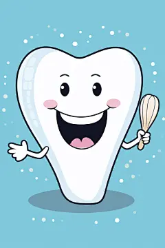 保护口腔卡通拟人牙齿口腔护理插画