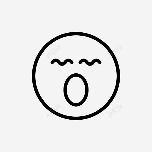 害怕表情脸图标 平面电商 创意素材