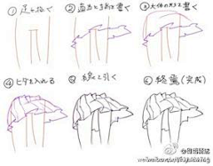 八火鸟采集到衣着画法