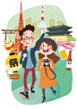 Traveling : I wanted to create an image with my girlfriend and me traveling the places we've been to in the years 2013 and 2014, which were Tokyo, Seoul and Kuala Lumpur. It was meant to be a Christmas present.