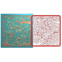 1透雕回纹竹鸟 11精雕图雕刻素材网分享