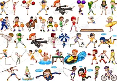 运动,田径运动员,分离着色,可爱的,商务,人,男人,体操,概念,布置