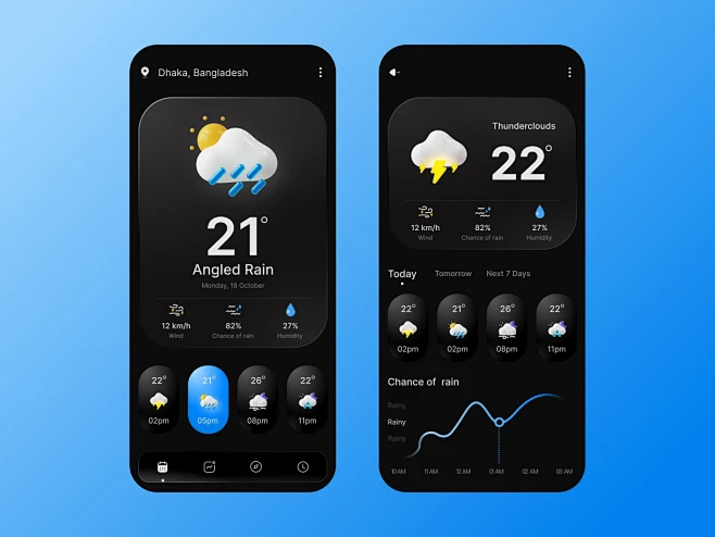 40款天气APP UI界面设计-花瓣网