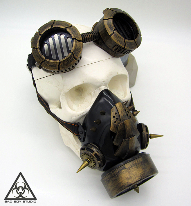 蒸汽朋克末世废土风格面具骷髅科幻复古万圣...