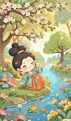 古典胖女孩矢量图形插画