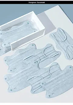 evergreen波浪形雾霾蓝口罩一次性显脸小蝶形小V脸护眼角高颜值-淘宝网