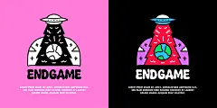 图源免费EPS |宇宙飞船入侵地球星球终局排版，用于标志、T 恤、贴纸或服装商品的插图。具有涂鸦、复古、时髦和卡通风格。