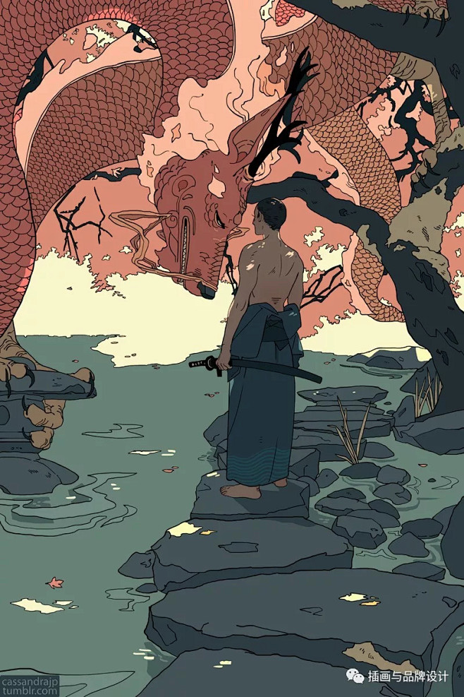 插画丨奇幻的东西方画风融合，把日式美学和...