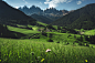 Mountain Huts and Churches in the Dolomites - Italy : Mountain huts, churches and cabins provide safe refuge for walkers in the Dolomites. I am fascinated by the shelters they offer in this wild harsh environnement and the contrast they make with the wild