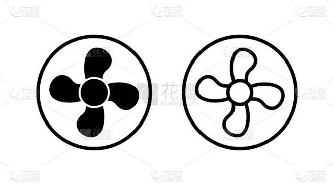 风扇图标向量。鼓风机图标。螺旋桨。上限
