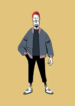 #人物插画#【原作者：Hiroaki Seto】线条干脆利落，服饰简单大方。