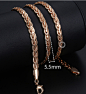 Trendsmax Necklaces For Women Men 585 Rose Gold Venitian Curb Snail Foxtail Link Chains Necklace Fashion Jewelry 50cm 60cm KCNN1-in Chain Necklaces from Jewelry & Accessories on Aliexpress.com | Alibaba Group