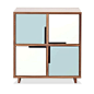 Modern Walnut 4-door Square Bedside Table with Robin's Egg Blue Doors κάποια στιγμή για τα ποτά στη γωνία πριν την κουζίνα, θα στο στείλω κ με επιλογή χρωμάτων. μου άρεσε πάρα πολύ: 